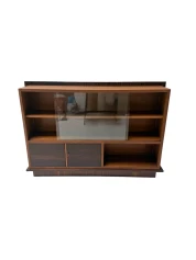 Art Deco Bookcase by Dutch Designer, Solid Oak & Macassar Ebony, 1930s